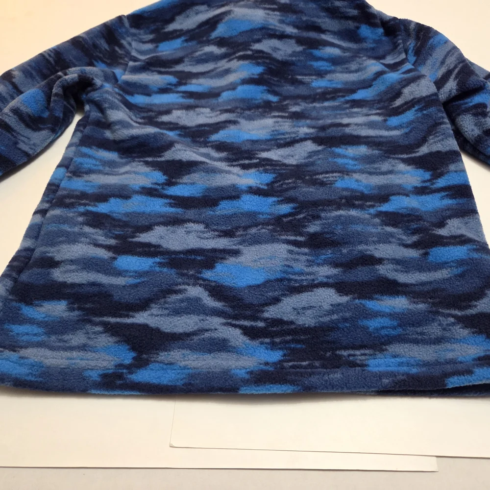 Eddie Bauer Kids Blue Patterned Fleece Jacket EUC Size M 10/12